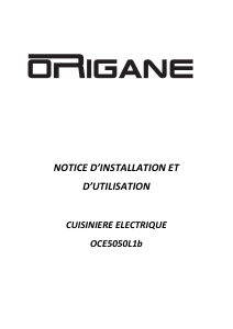 Mode d’emploi Origane OCE5050L1b Cuisinière