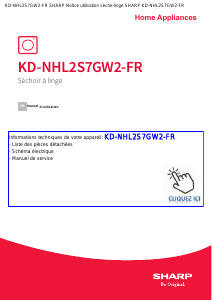 Mode d’emploi Sharp KD-NHL2S7GW2-FR Sèche-linge
