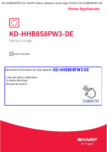 Mode d’emploi Sharp KD-HHB8S8PW3-DE Sèche-linge