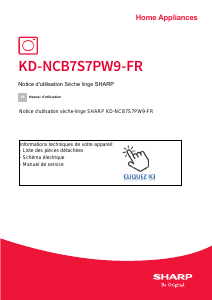 Mode d’emploi Sharp KD-NCB7S7PW9-FR Sèche-linge