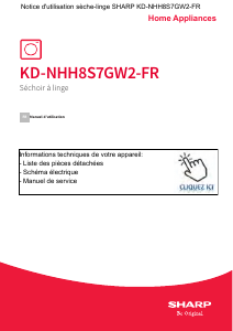 Mode d’emploi Sharp KD-NHH8S7GW2-FR Sèche-linge