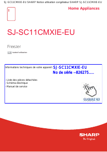 Mode d’emploi Sharp SJ-SC11CMXIE-EU Congélateur