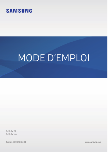 Mode d’emploi Samsung SM-X210 Galaxy Tab A Tablette