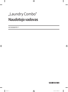 Vadovas Samsung WD18DB8995BZ Skalbimo ir džiovinimo mašina