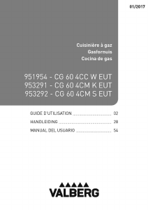 Mode d’emploi Valberg CG604CCKEUT Cuisinière