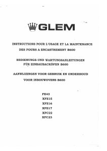 Mode d’emploi Glem XFE15 Four