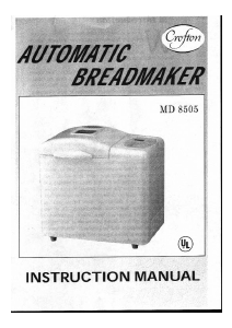 Manual Crofton MD 8505 Bread Maker