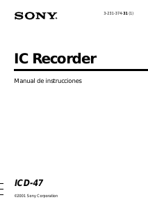 Manual de uso Sony ICD-47 Grabadora de voz