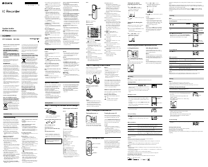 Bruksanvisning Sony ICD-BX800 Diktafon
