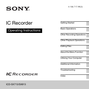 Handleiding Sony ICD-SX713 Audiorecorder