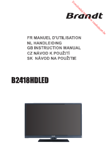 Mode d’emploi Brandt B2418HDLED Téléviseur LED