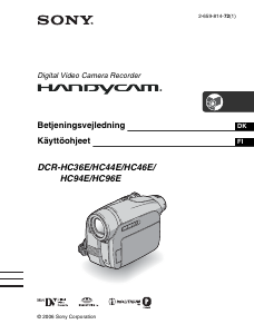 Brugsanvisning Sony DCR-HC96E Videokamera