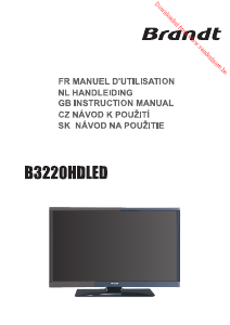 Mode d’emploi Brandt B3220HDLED Téléviseur LED