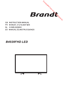 Mode d’emploi Brandt B4028FHDLED Téléviseur LED