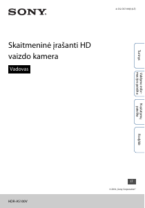 Vadovas Sony HDR-AS100VB Vaizdo kamera