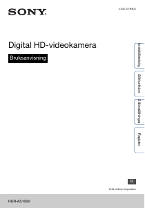 Bruksanvisning Sony HDR-AS100VR Videokamera