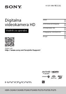 Priročnik Sony HDR-CX240E Prenosna kamera
