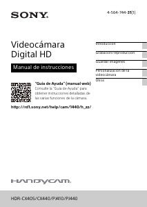 Manual de uso Sony HDR-PJ410 Videocámara