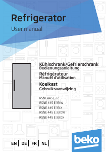 Manual BEKO RSNE 445 E33 DW Refrigerator