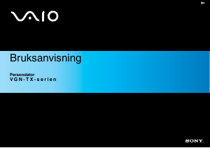 Bruksanvisning Sony Vaio VGN-TX1XP Bärbar dator