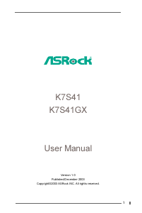 Manual ASRock K7S41 Motherboard