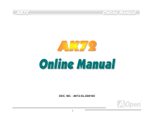 Manual AOpen AK72 Motherboard