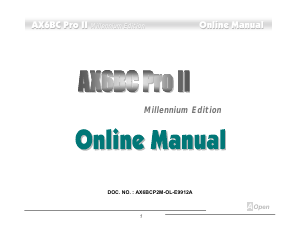 Manual AOpen AX6BC Pro II Millennium Edition Motherboard