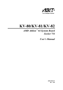 Manual Abit KV-80 Motherboard