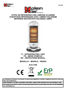 Bruksanvisning Plein Air ALN-1200 Värmefläkt