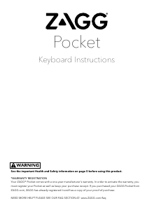 Mode d’emploi Zagg Pocket Clavier