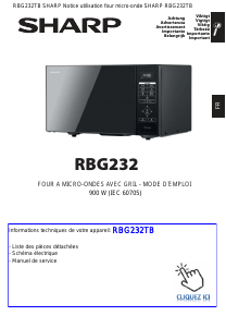 Mode d’emploi Sharp RBG232TB Micro-onde