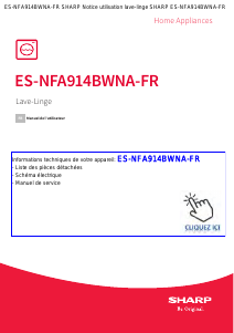 Mode d’emploi Sharp ES-NFA914BWNA-FR Lave-linge