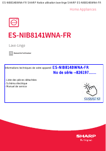 Mode d’emploi Sharp ES-NIB814BWNA-FR Lave-linge