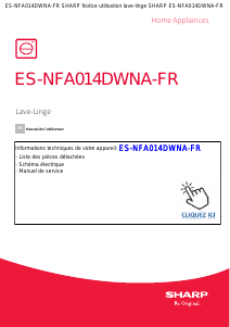 Mode d’emploi Sharp ES-NFA014DWNA-FR Lave-linge