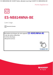 Mode d’emploi Sharp ES-NB814WNA-BE Lave-linge