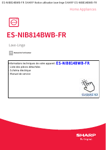 Mode d’emploi Sharp ES-NIB814BWB-FR Lave-linge