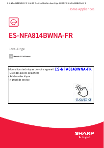 Mode d’emploi Sharp ES-NFA814BWNA-FR Lave-linge