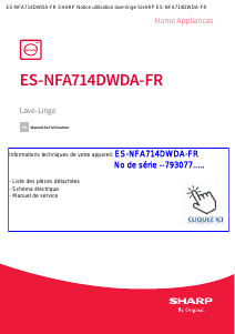 Mode d’emploi Sharp ES-NFA714DWDA-FR Lave-linge