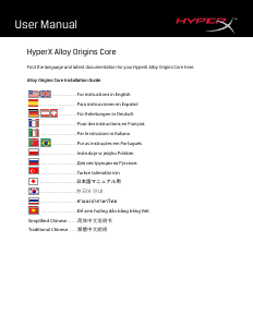 Manual de uso HyperX HX-KB7RDX-BR Alloy Origins Core Teclado