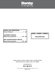 Mode d’emploi Danby DVAC080B2WDB Climatiseur