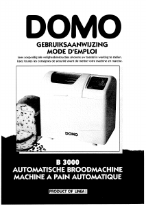 Mode d’emploi Domo B3000 Machine à pain