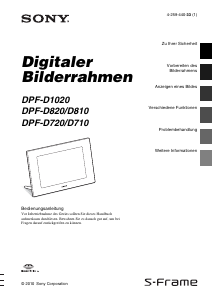 Bedienungsanleitung Sony DPF-D710 Digitaler bilderrahmen