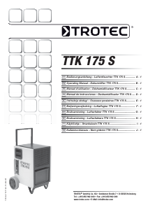 Bruksanvisning Trotec TTK 175 S Avfuktare