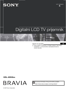 Priručnik Sony Bravia KDL-20S3000 LCD televizor