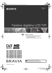 Návod Sony Bravia KDL-26S2030 LCD televízor