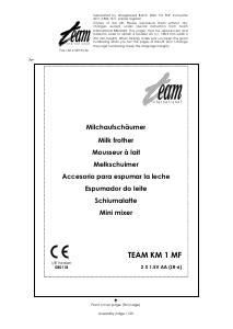 Manual Team KM 1 MF Batedor de leite