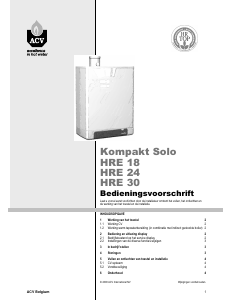 Handleiding ACV Kompakt Solo HRE 24 CV-ketel