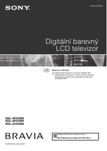 Manuál Sony Bravia KDL-40V2500 LCD televize