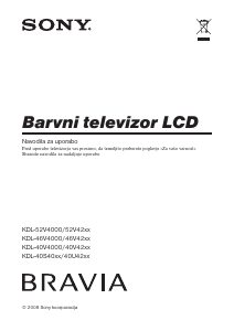 Priročnik Sony Bravia KDL-40V4220 LCD-televizor