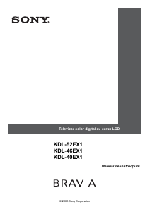 Manual Sony Bravia KDL-46EX1 Televizor LCD